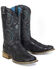 Image #1 - Tin Haul Women's Checker'd Western Boots - Broad Square Toe, Black, hi-res