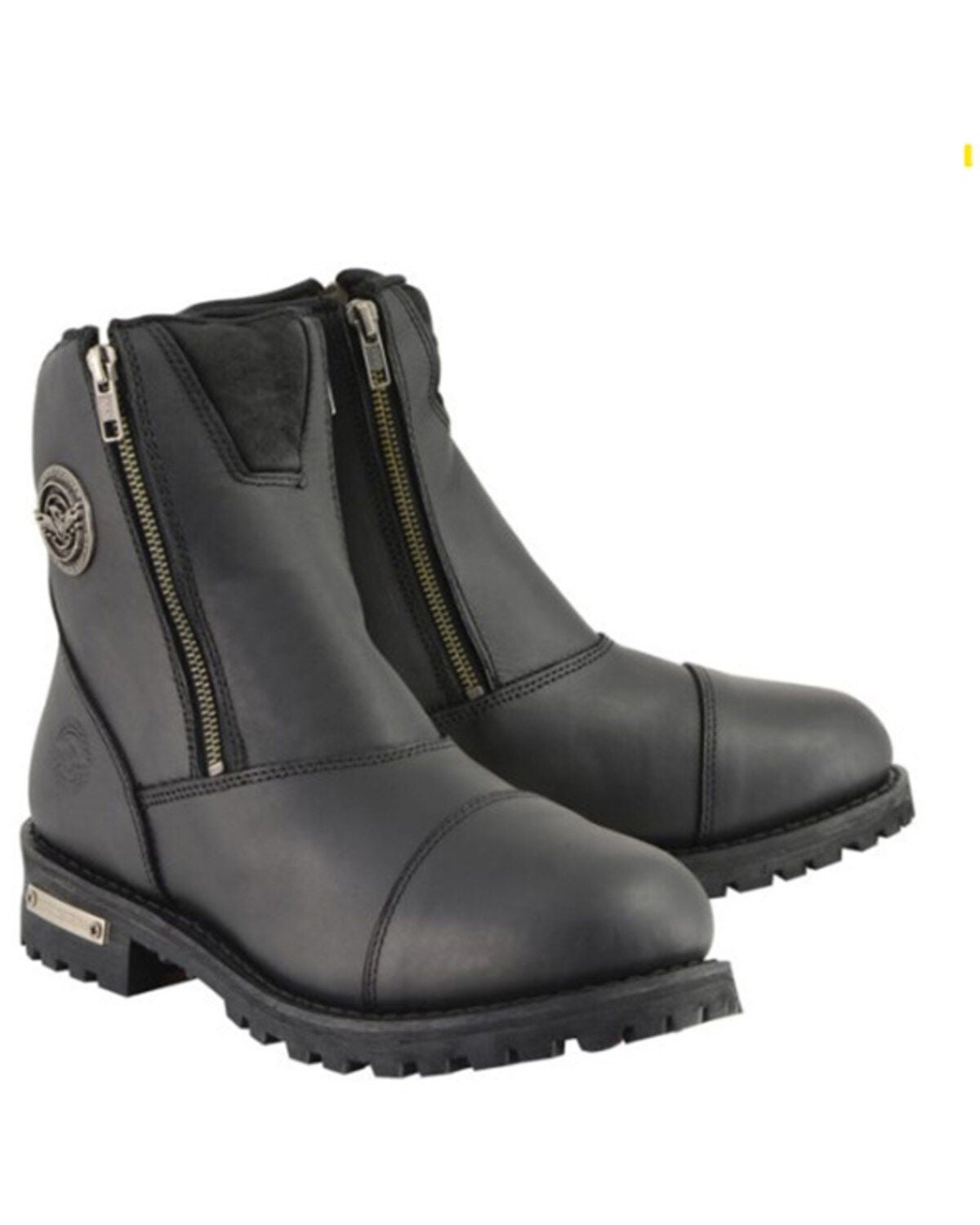 Milwaukee Leather Women's Super-Clean Double Sided Zipper Entry Boots - Round Toe, Black, hi-res