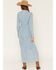 Image #4 - Wrangler Women's Light Wash Long Sleeve Cinched Waist Maxi Dress, , hi-res