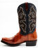 Dan Post Men's Eel Exotic Western Boots - Square Toe , Brown, hi-res