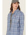 Image #2 - Ariat Women's FR Laurel Plaid Print Long Sleeve Snap Work Shirt, Blue, hi-res