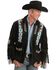 Liberty Wear Eagle Bead Fringed Suede Leather Jacket - Big & Tall, Black, hi-res
