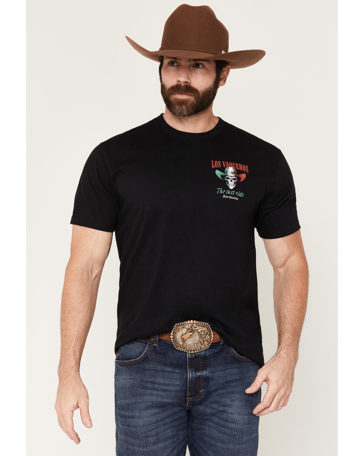 Image #2 - Riot Society Men's Last Of The Vaqueros Short Sleeve Graphic T-Shirt, Black, hi-res