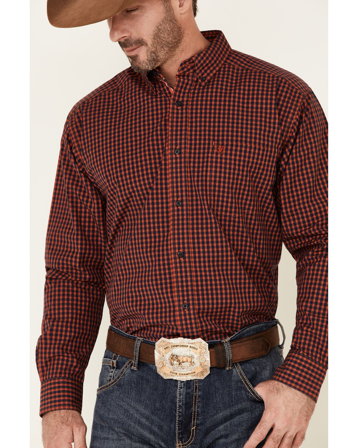 Image #3 - Ariat Men's Paco Check Plaid Long Sleeve Button Down Western Shirt, , hi-res