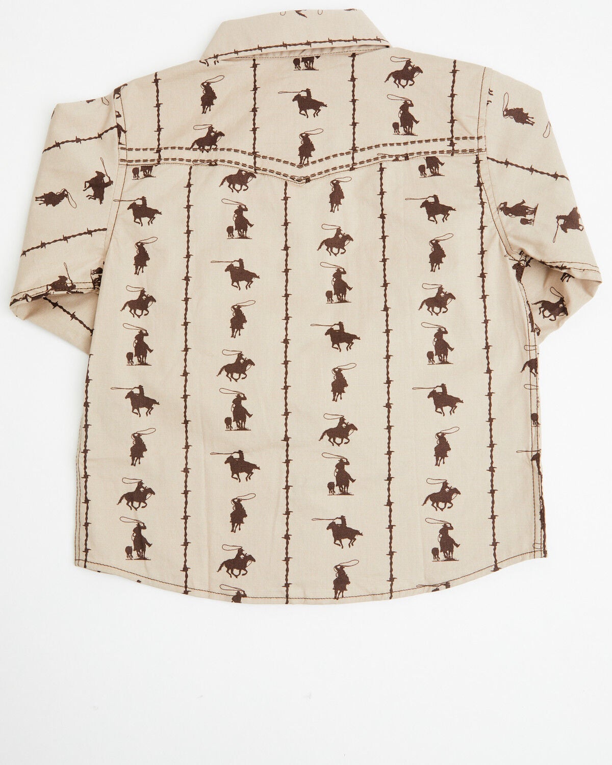 Image #3 - Cowboy Hardware Toddler Boys' Barbed Roper Long Sleeve Snap Stretch Western Shirt, Tan, hi-res