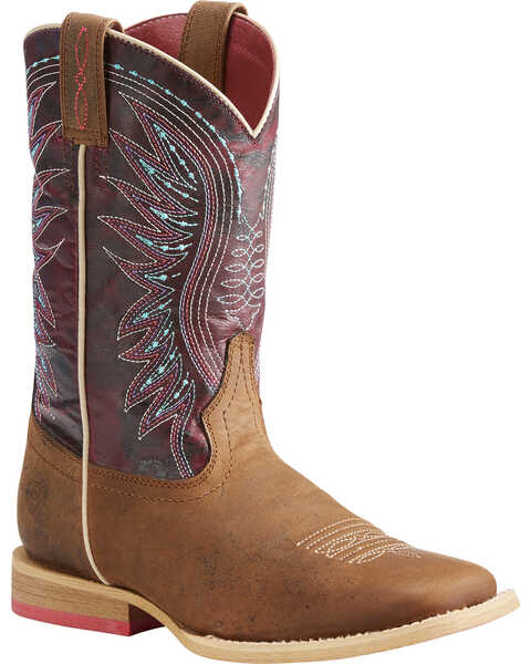 Image #1 - Ariat Boys' Brown Vaquera Weathered Western Boots - Square Toe , , hi-res