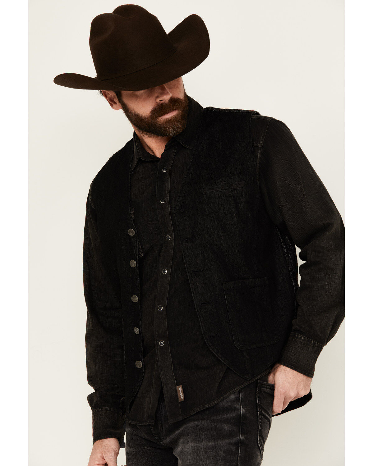 Moonshine Spirit Men's Innovator Pinstripe Denim Vest | Boot
