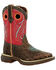 Durango Boys' Caiman Print Western Boots - Square Toe, White, hi-res