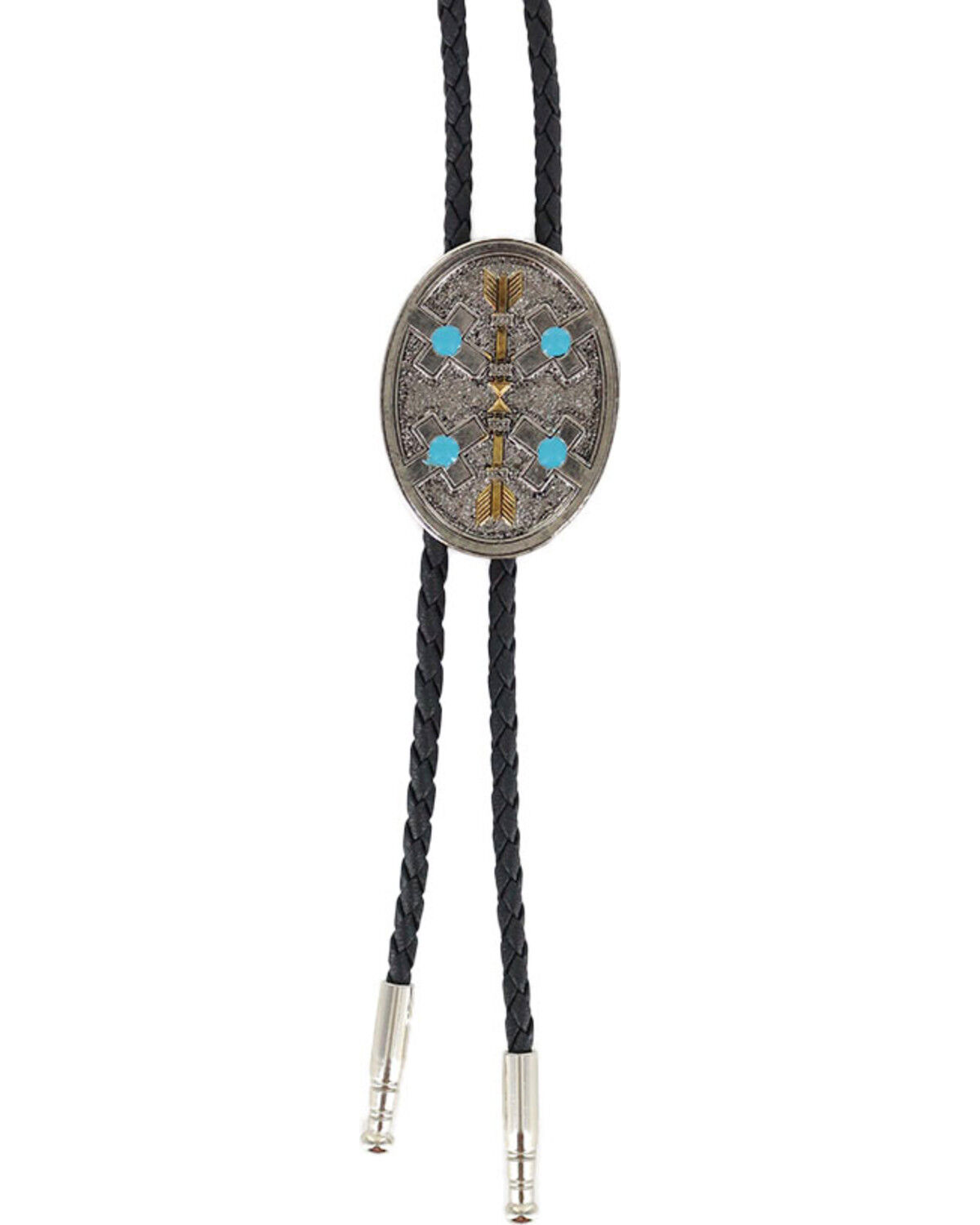 Image #1 - Cody James® Oval Arrows Bolo Tie, Silver, hi-res