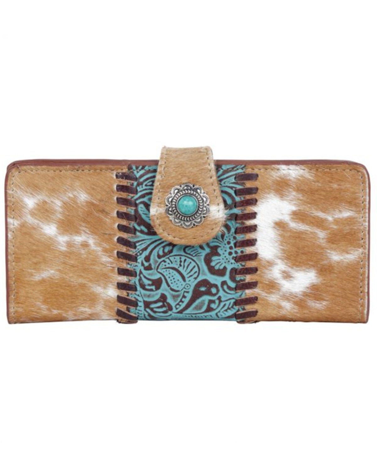 Myra Bag Women's Bleu Hair-On Wallet, Brown, hi-res