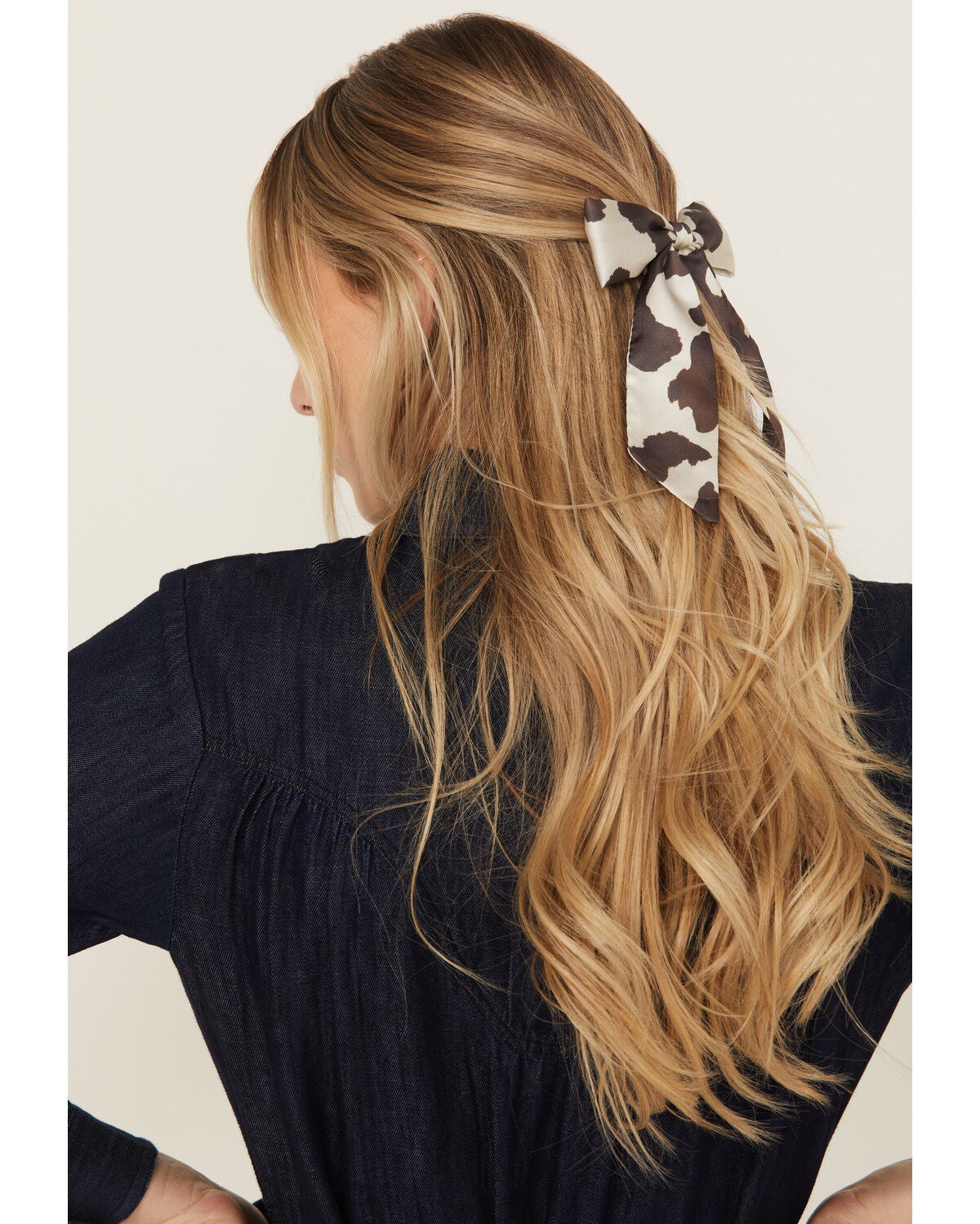Shyanne Women's Sylvie Cow Print Bow Hair Clip, Brown, hi-res