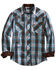 Image #1 - Tin Haul Men’s Turquoise Plaid Short Sleeve Western Shirt, Brown, hi-res