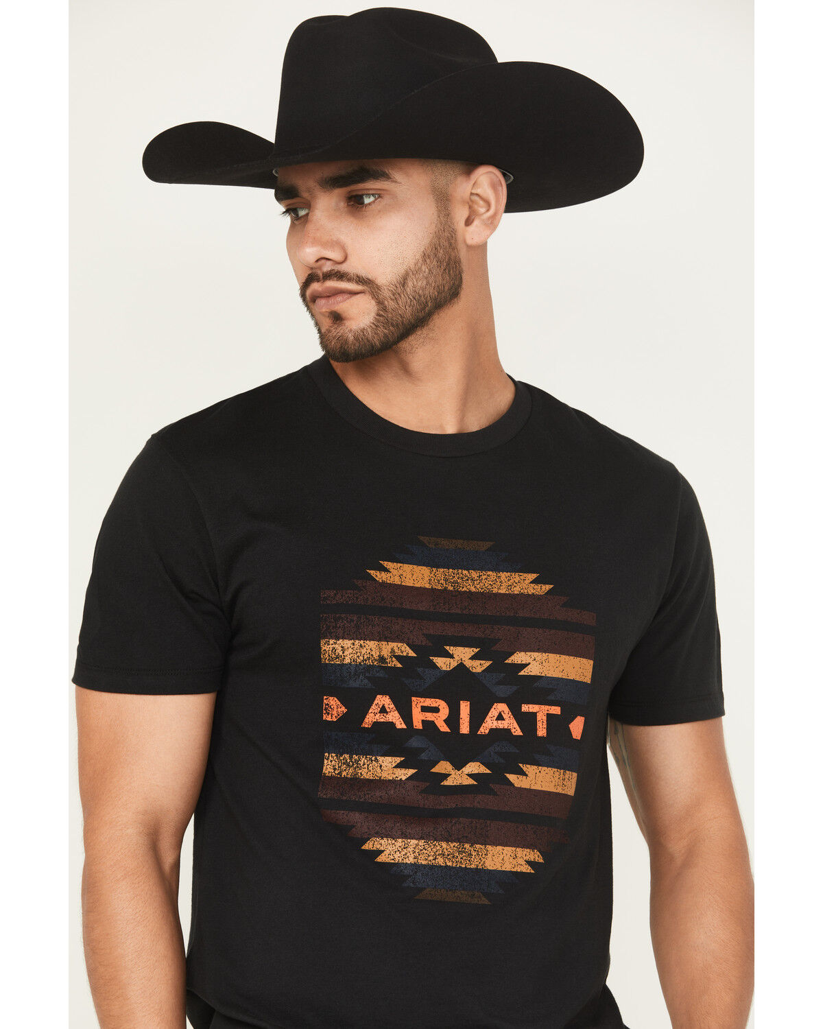 Product Name:  Ariat Men's Boot Barn Exclusive Zapoteco Geo Print Logo Short Sleeve Graphic T-Shirt