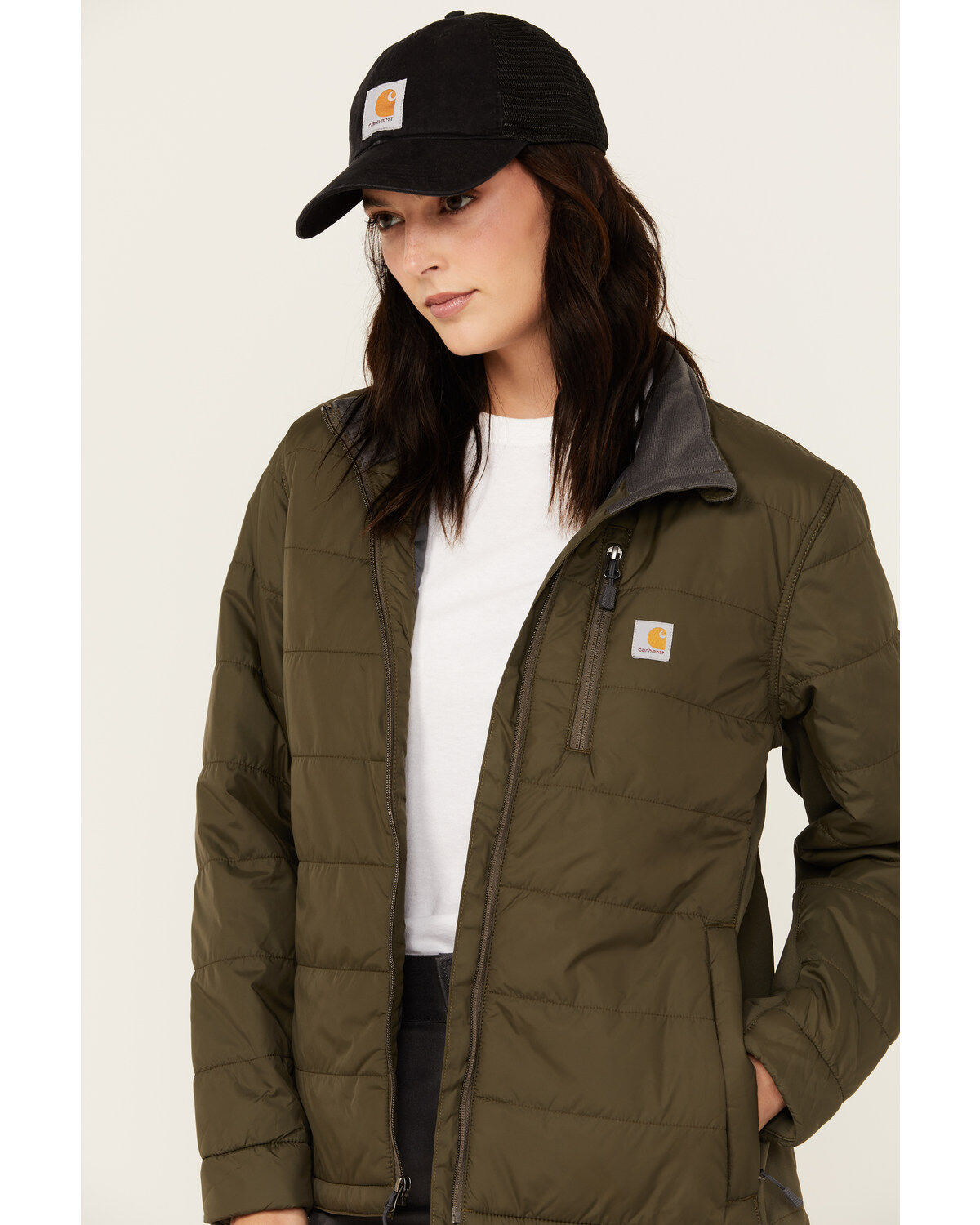 Image #2 - Carhartt Women's Rain Defender® Relaxed Fit Lightweight Insulated Jacket, Loden, hi-res