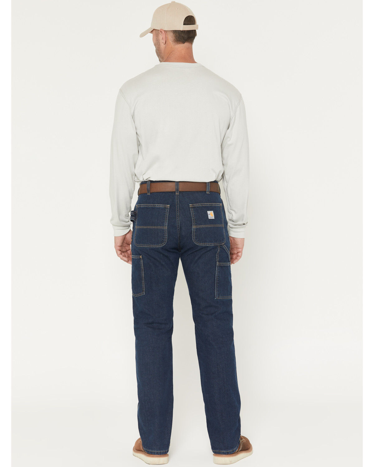 Image #3 - Carhartt Men's FR Loose Straight Dungaree Rigid Denim Jeans, Medium Wash, hi-res