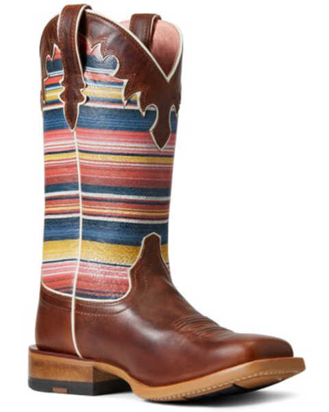 Ariat Women's Fiona Rye Serape Western Boot - Broad Square Toe , Brown, hi-res