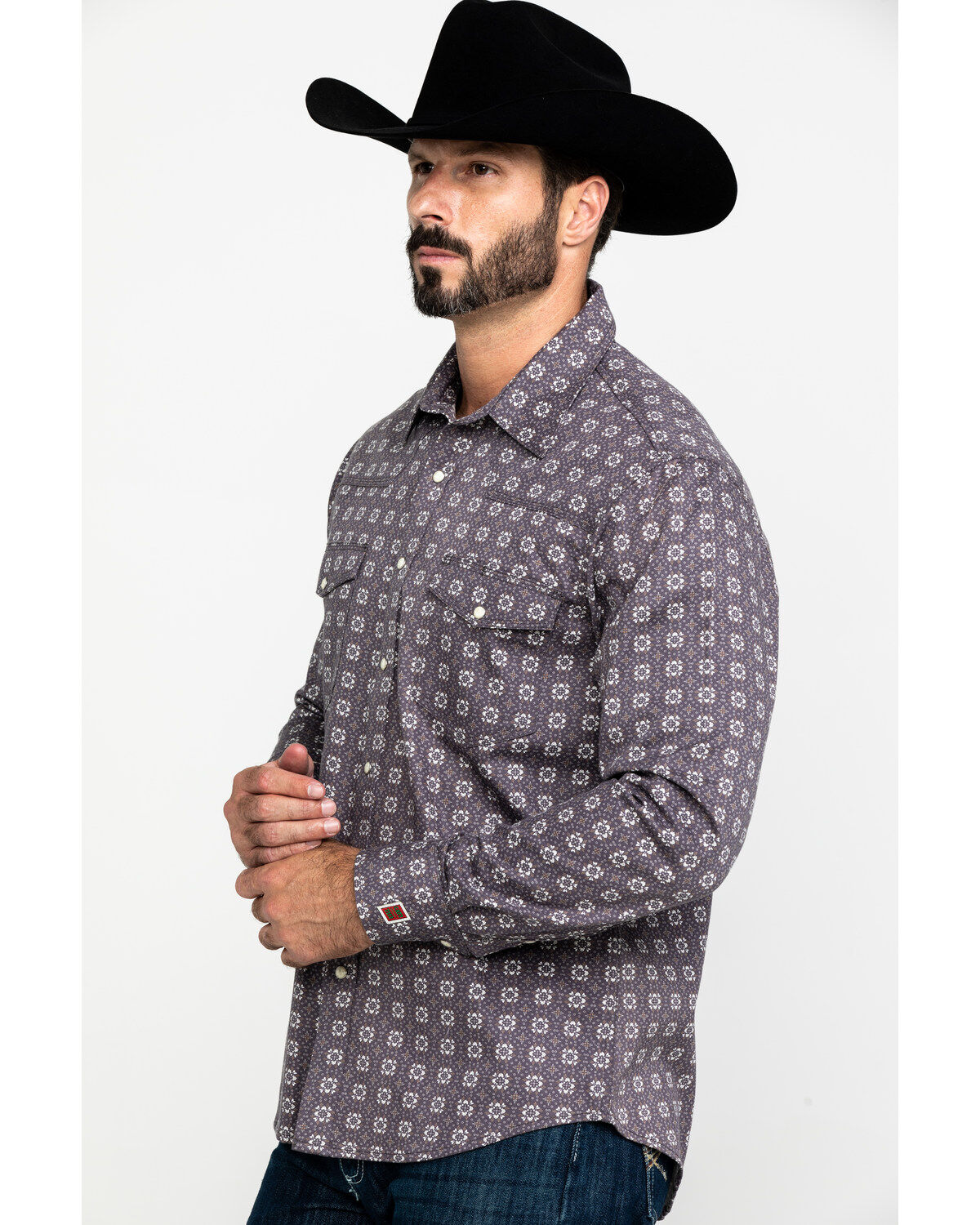Image #3 - Rock & Roll Denim Men's FR Printed Floral Twill Long Sleeve Work Shirt , , hi-res