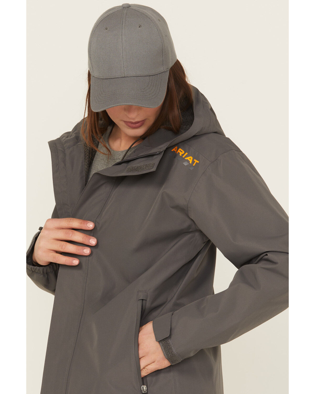 Image #2 - Ariat Women's Rebar Stormshell Waterproof Jacket, Grey, hi-res