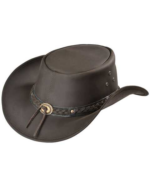 Image #3 - Outback Trading Men's Wagga Wagga Leather Hat, Chocolate, hi-res