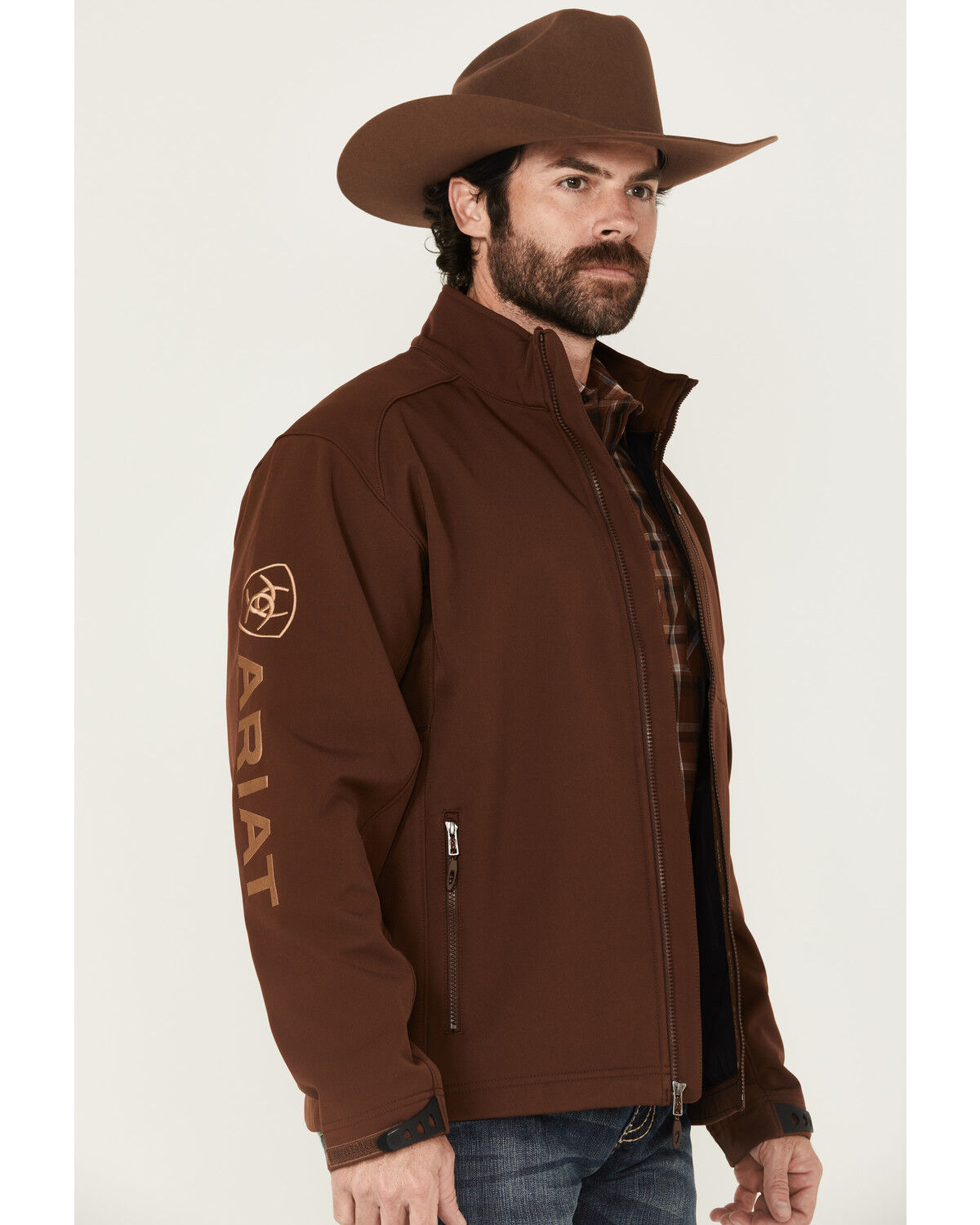 Image #2 - Ariat Men's Logo 2.0 Softshell Jacket - Big, Brown, hi-res
