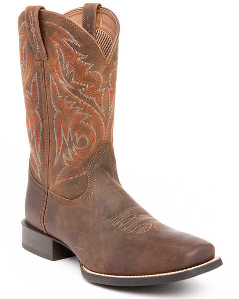 Image #2 - Ariat Men's Sport Herdsman Western Boots, Brown, hi-res