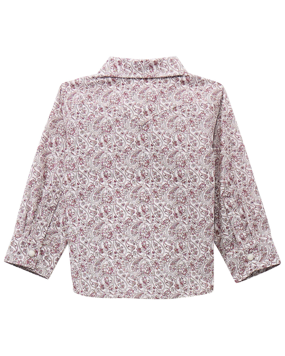 Image #2 - Wrangler Toddler Boys' Paisley Print Long Sleeve Snap Western Shirt, White, hi-res