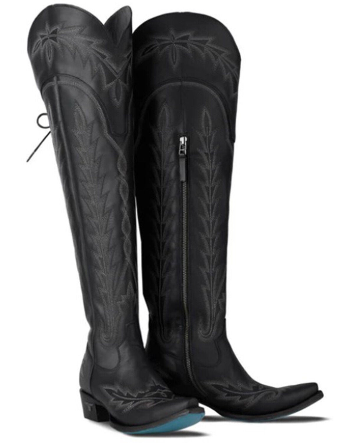 Lane Women's Lexington Over The Knee Corset Western Boots - Snip Toe, Jet Black, hi-res