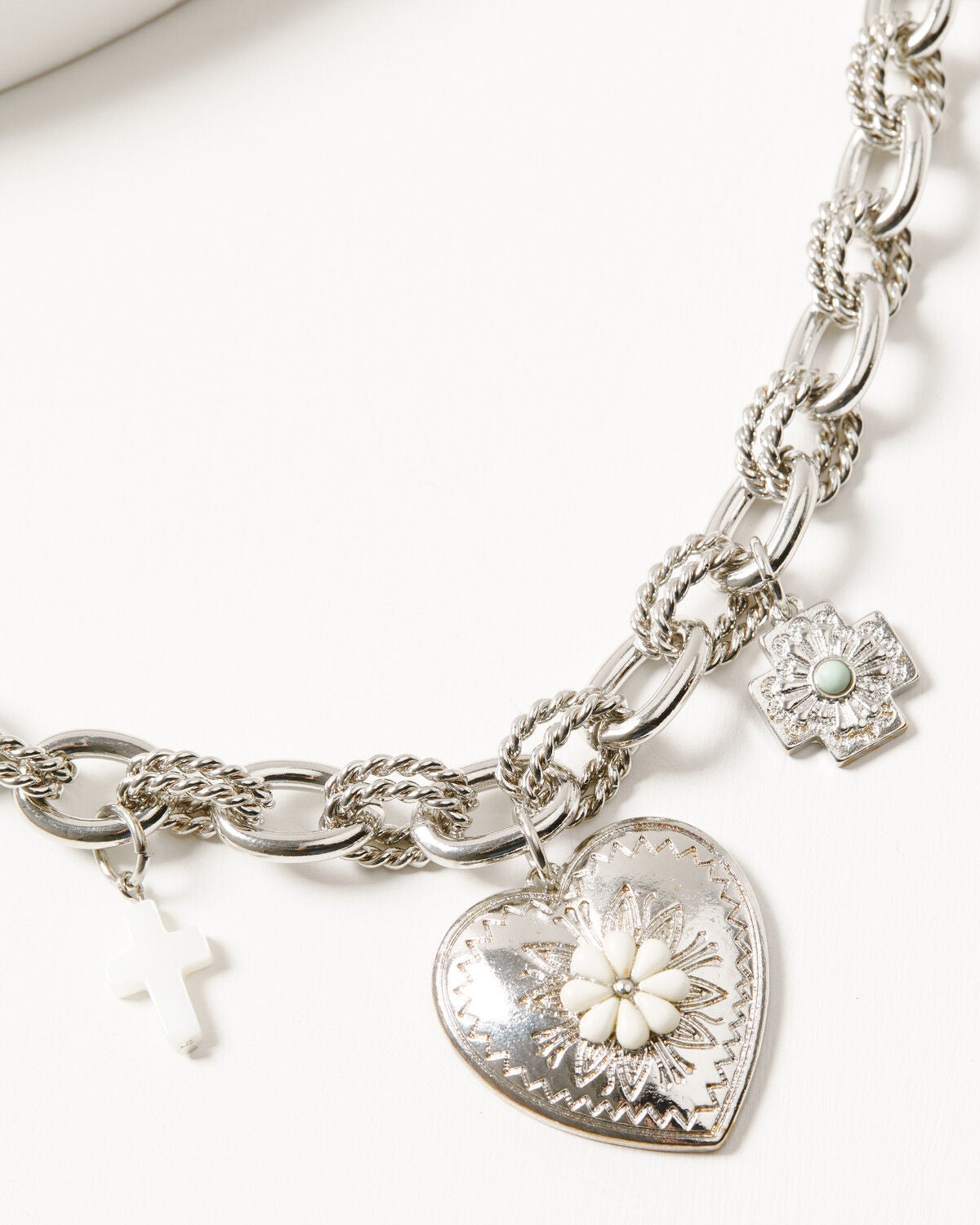 Image #2 - Shyanne Women's Chunky Chain Charm Necklace, Silver, hi-res