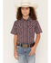 Image #1 - Cody James Boys' Steer Head Stars & Stripes Short Sleeve Snap Western Shirt, Navy, hi-res