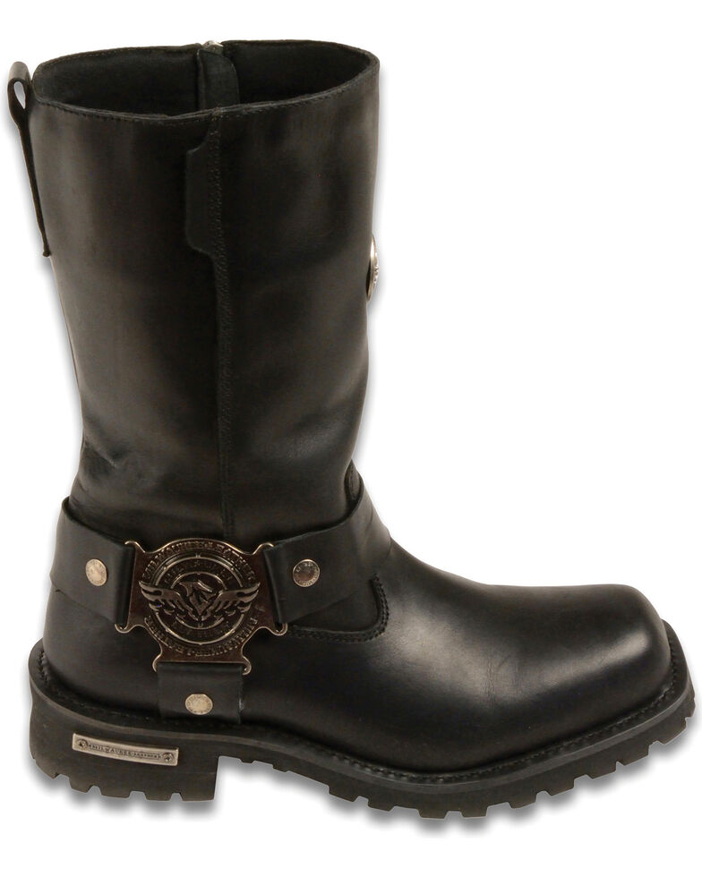 Milwaukee Leather Men's 11" Classic Harness Boots Square Toe Wide