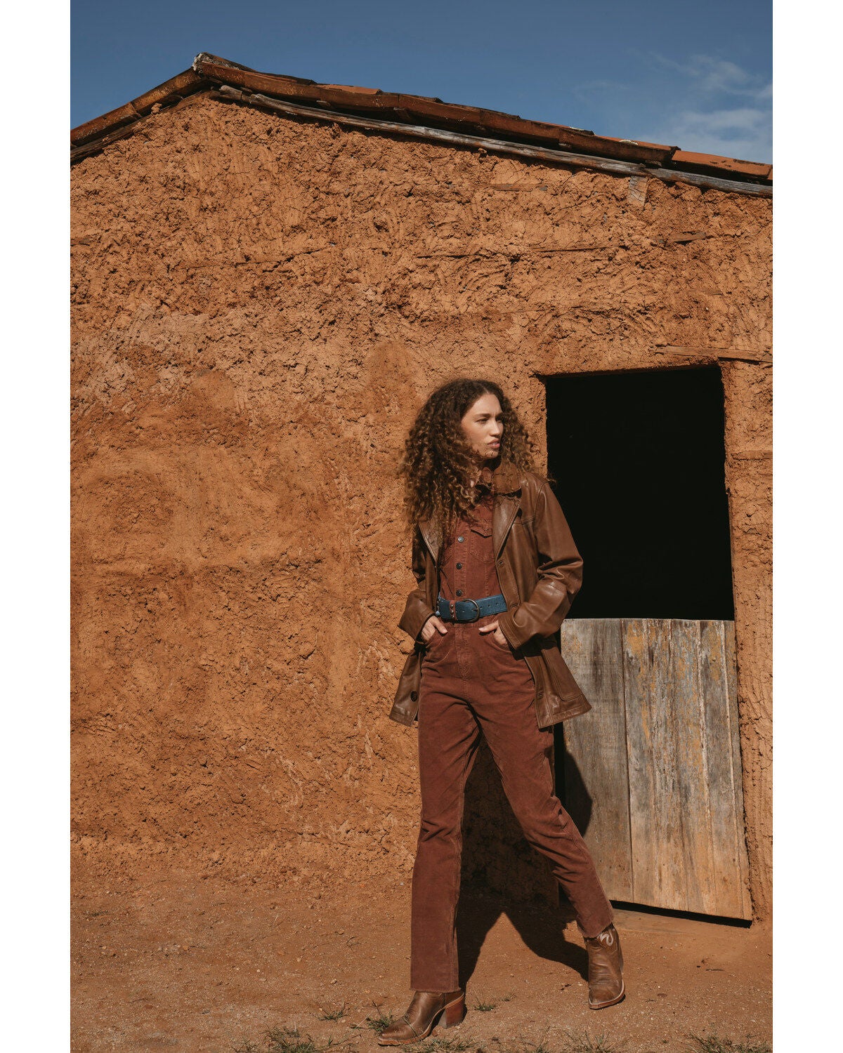 Cleo + Wolf Women's Corduroy Jumpsuit, Dark Brown, hi-res