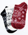 Shyanne Women's Bandana No Show Socks - 3 Pack, Jet Black, hi-res