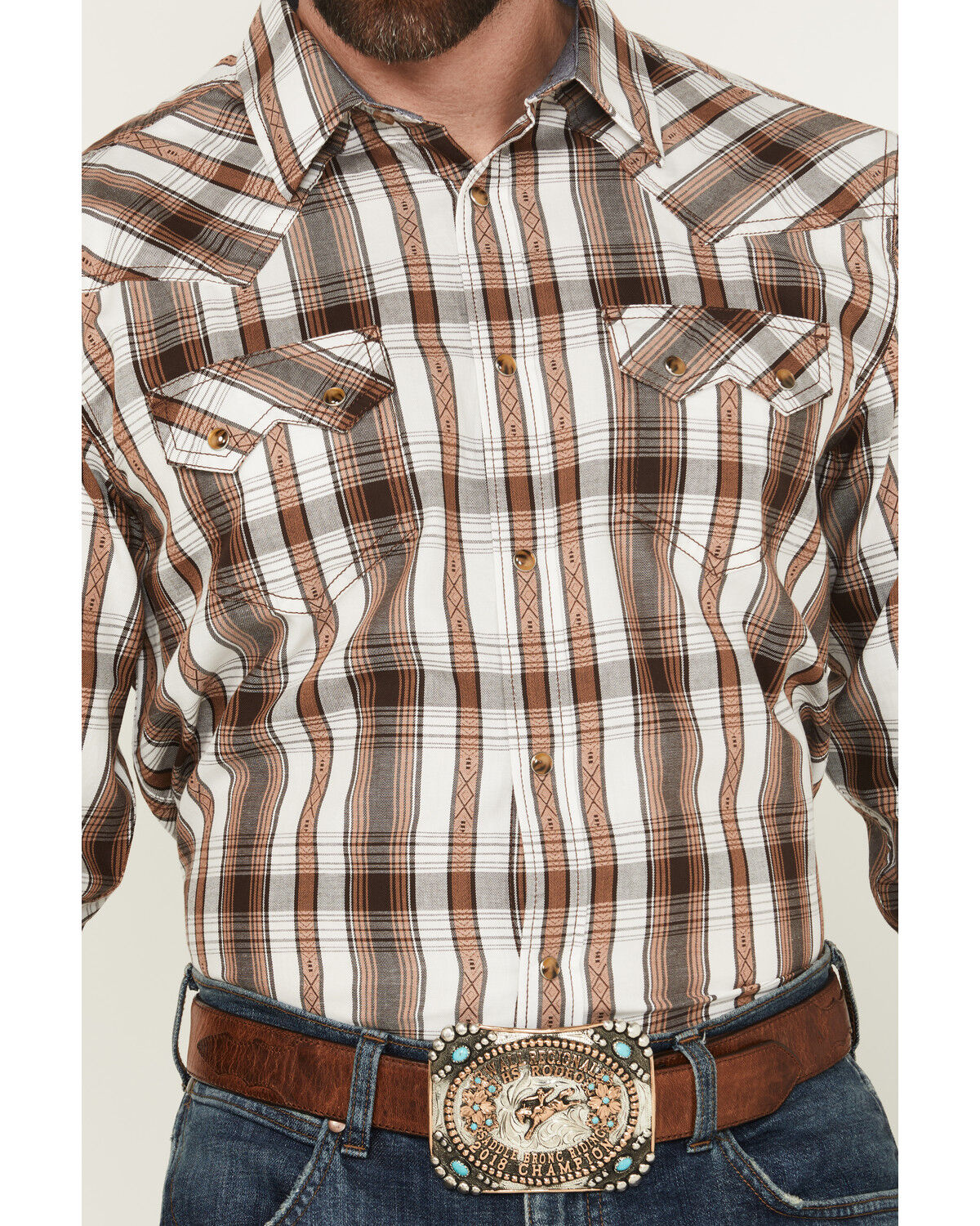 Product Name:  Cody James Men' Rodeo Plaid Print Long Sleeve Snap Western Shirt