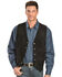 Image #1 - Scully Men's Lambskin Calf Suede Snap Front Vest, Black, hi-res