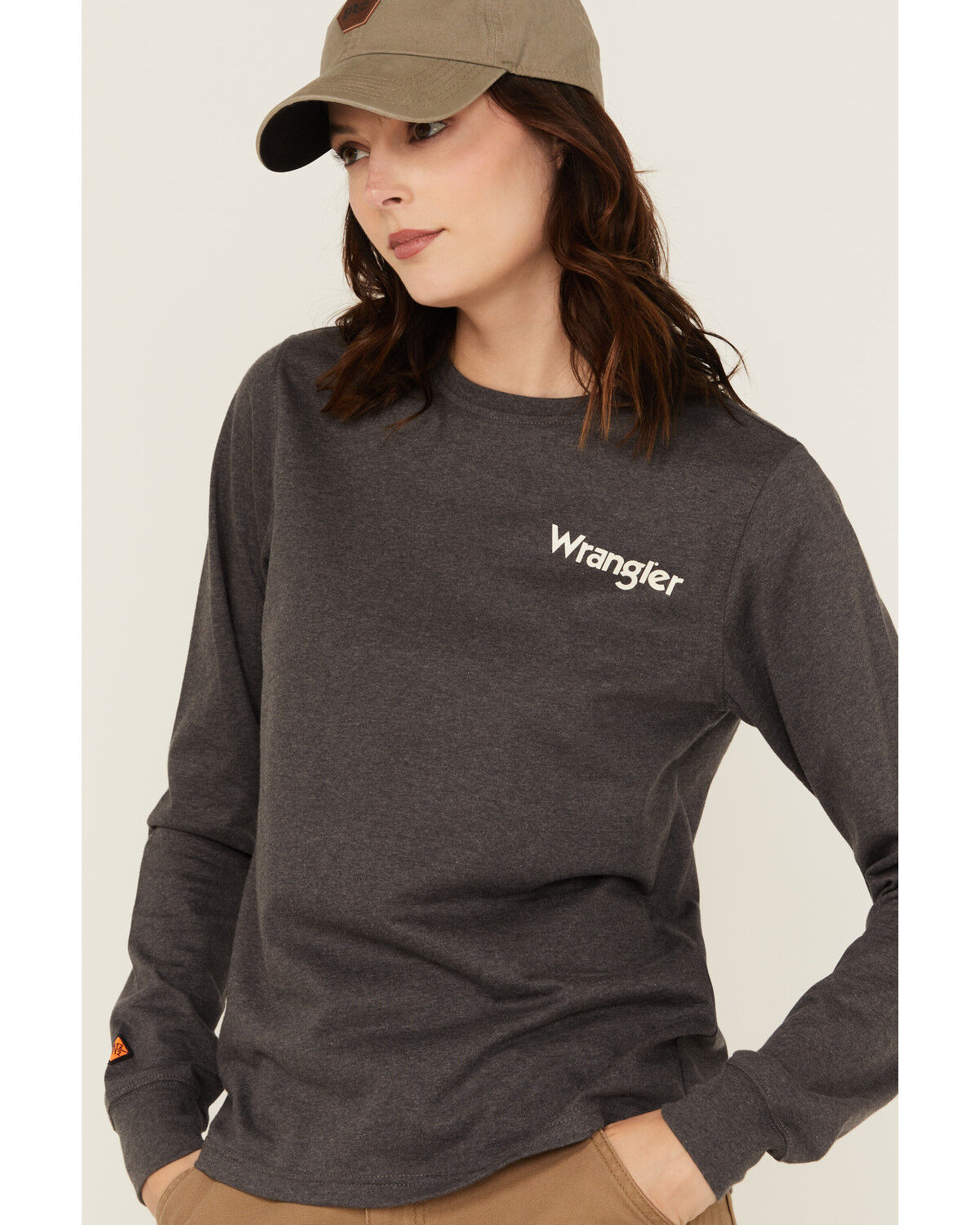 Image #4 - Wrangler Women's FR Eagle Long Sleeve Graphic Work T-Shirt, Charcoal, hi-res