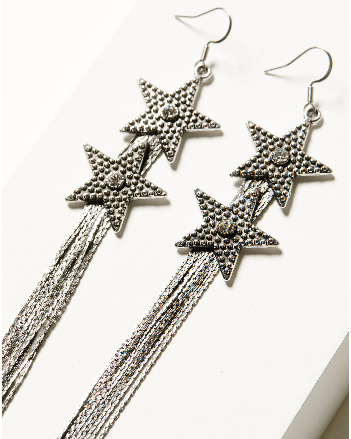 Image #2 - Idyllwind Women's Star Fringe Skyline Earrings, Silver, hi-res