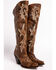 Image #4 - Dan Post Women's Jilted Knee High Western Boots, Chestnut, hi-res