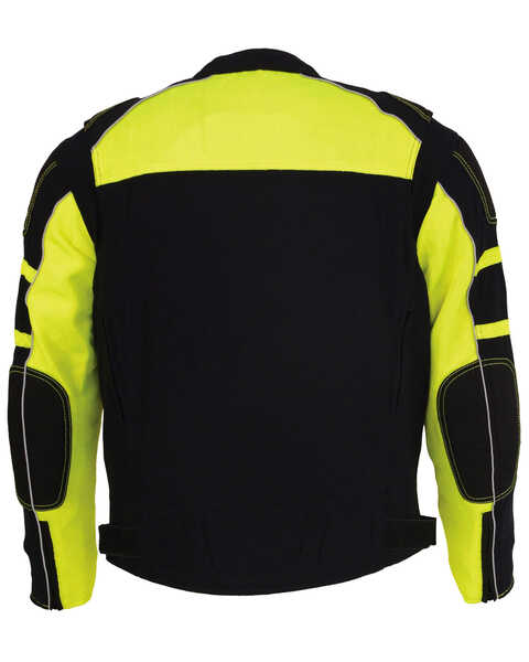 Image #3 - Milwaukee Leather Men's Mesh Racing Jacket with Removable Rain Jacket Liner - 3X, Bright Green, hi-res