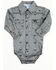 Image #1 - Cowboy Hardware Infant Boys' Skull Scatter Long Sleeve Snap Stretch Onesie, Charcoal, hi-res