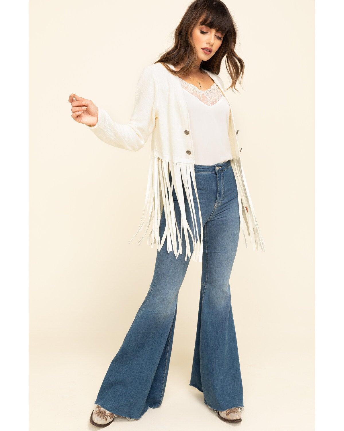 white suede fringe jacket