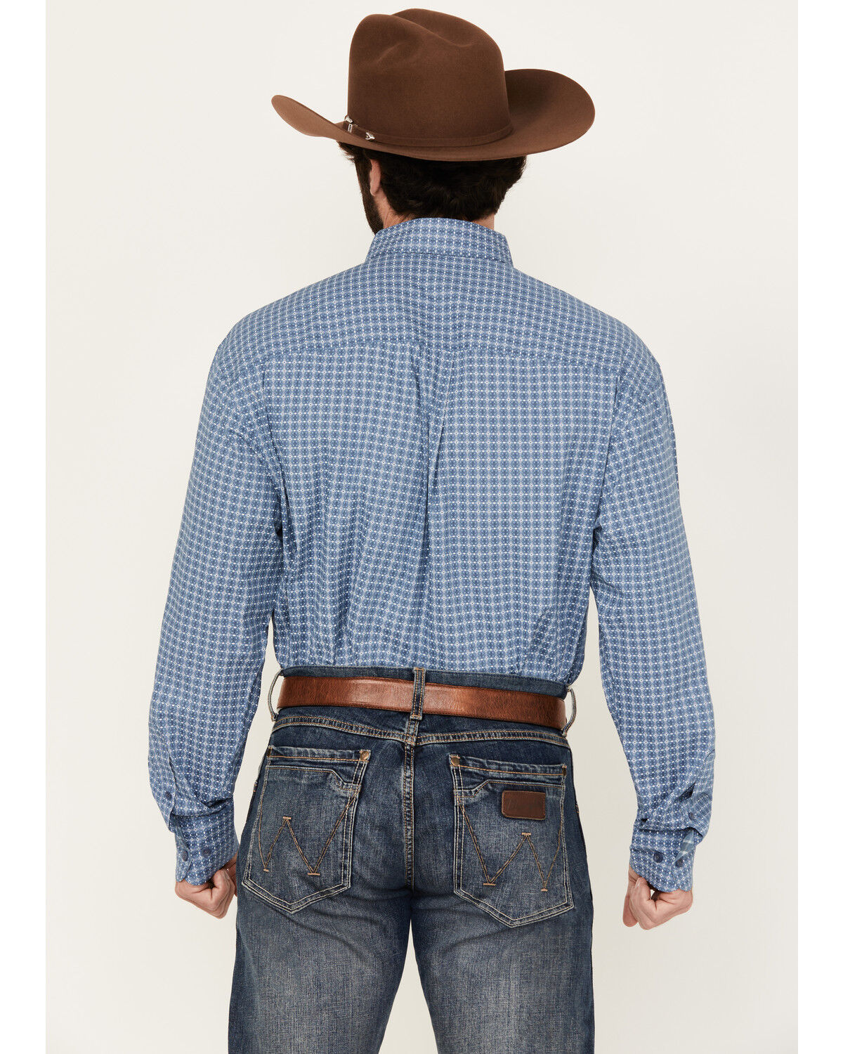 Image #4 - George Strait by Wrangler Men's Geo Print Long Sleeve Button-Down Stretch Western Shirt, , hi-res