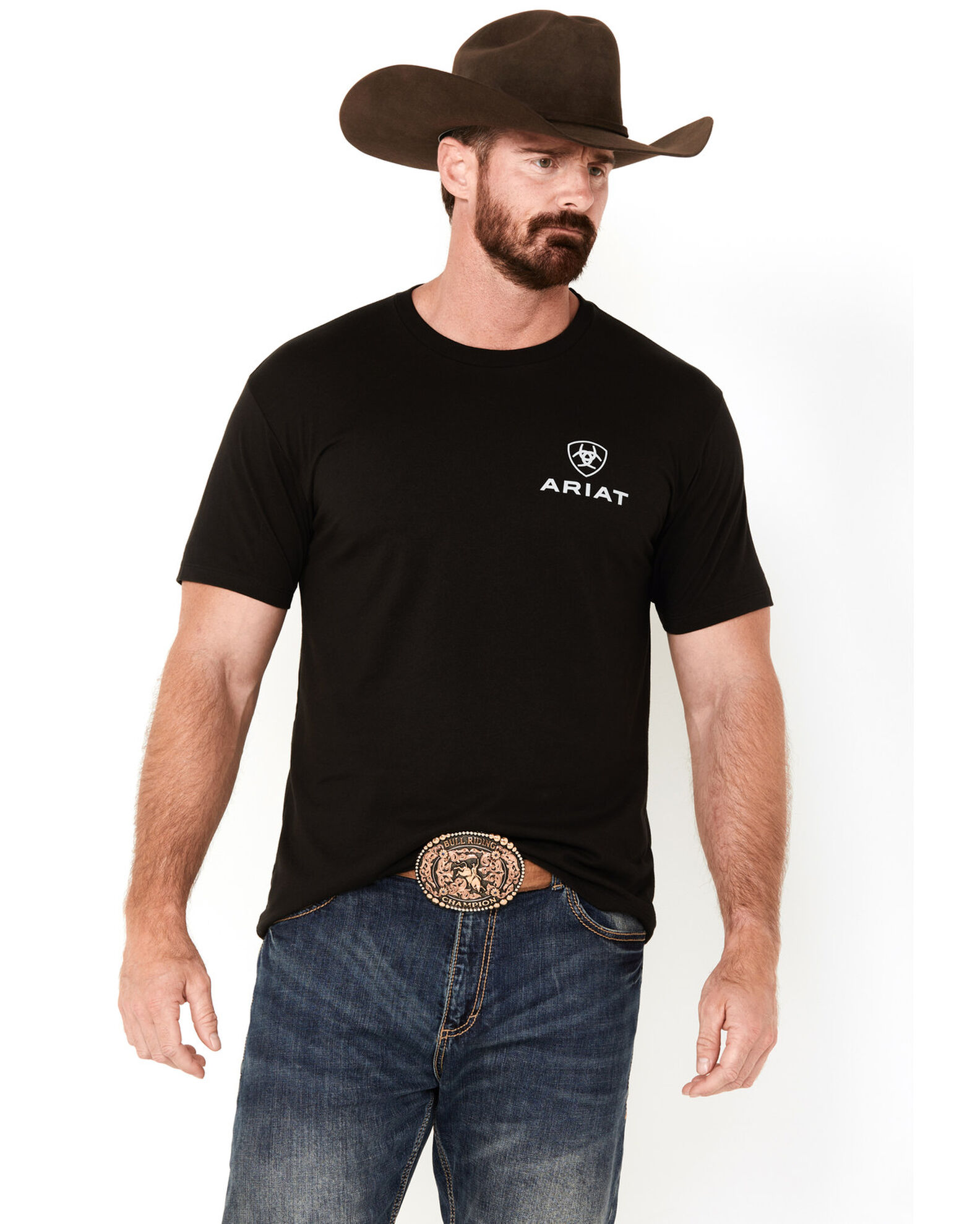 Image #2 - Ariat Men's Sugar Flag Mexico Short Sleeve Graphic T-Shirt, Black, hi-res