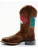 RANK 45 Women's Arbie Western Performance Boots - Broad Square Toe, Brown, hi-res