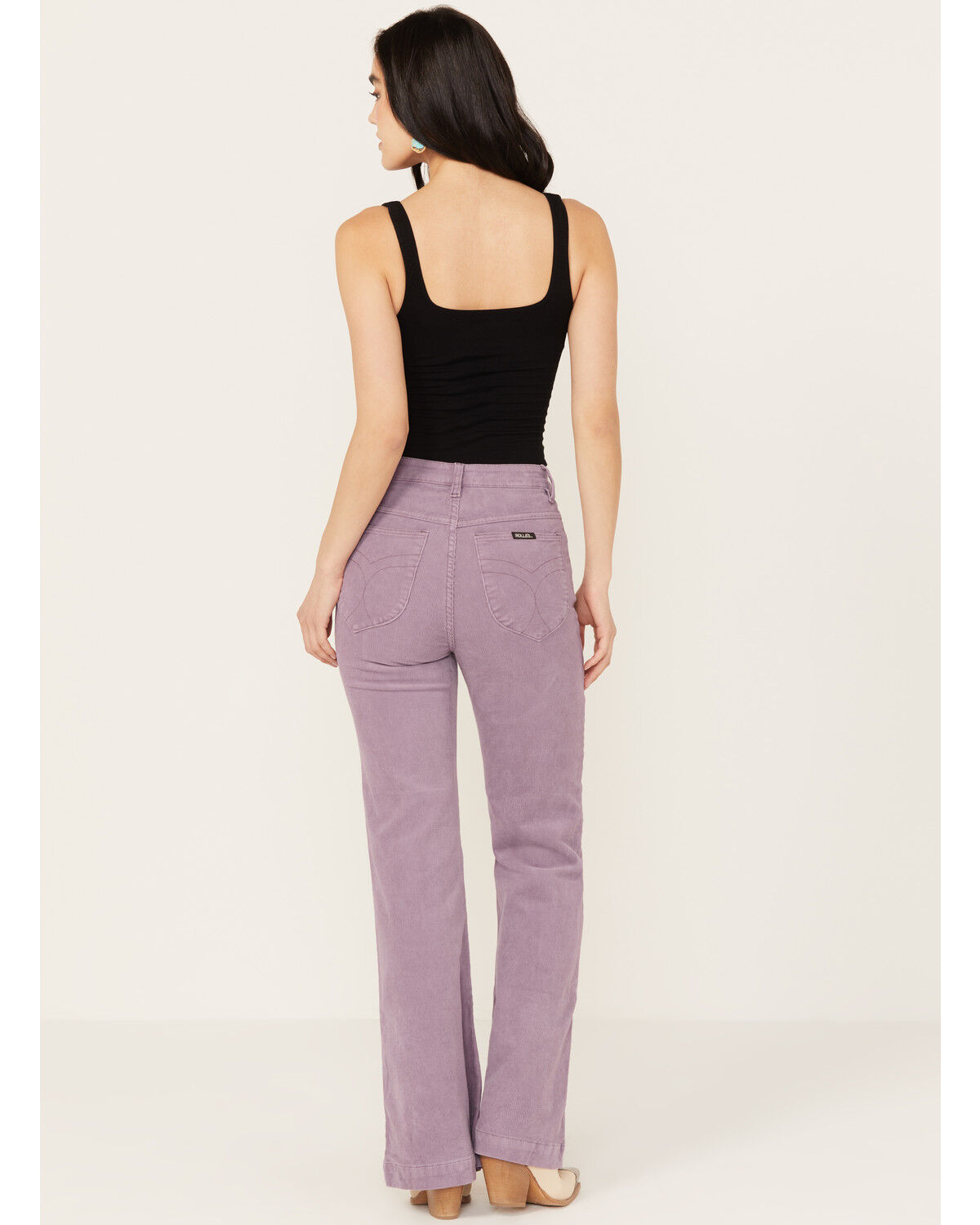 Image #3 - Rolla's Women's East Coast High Rise Corduroy Flare Pants, Light Purple, hi-res