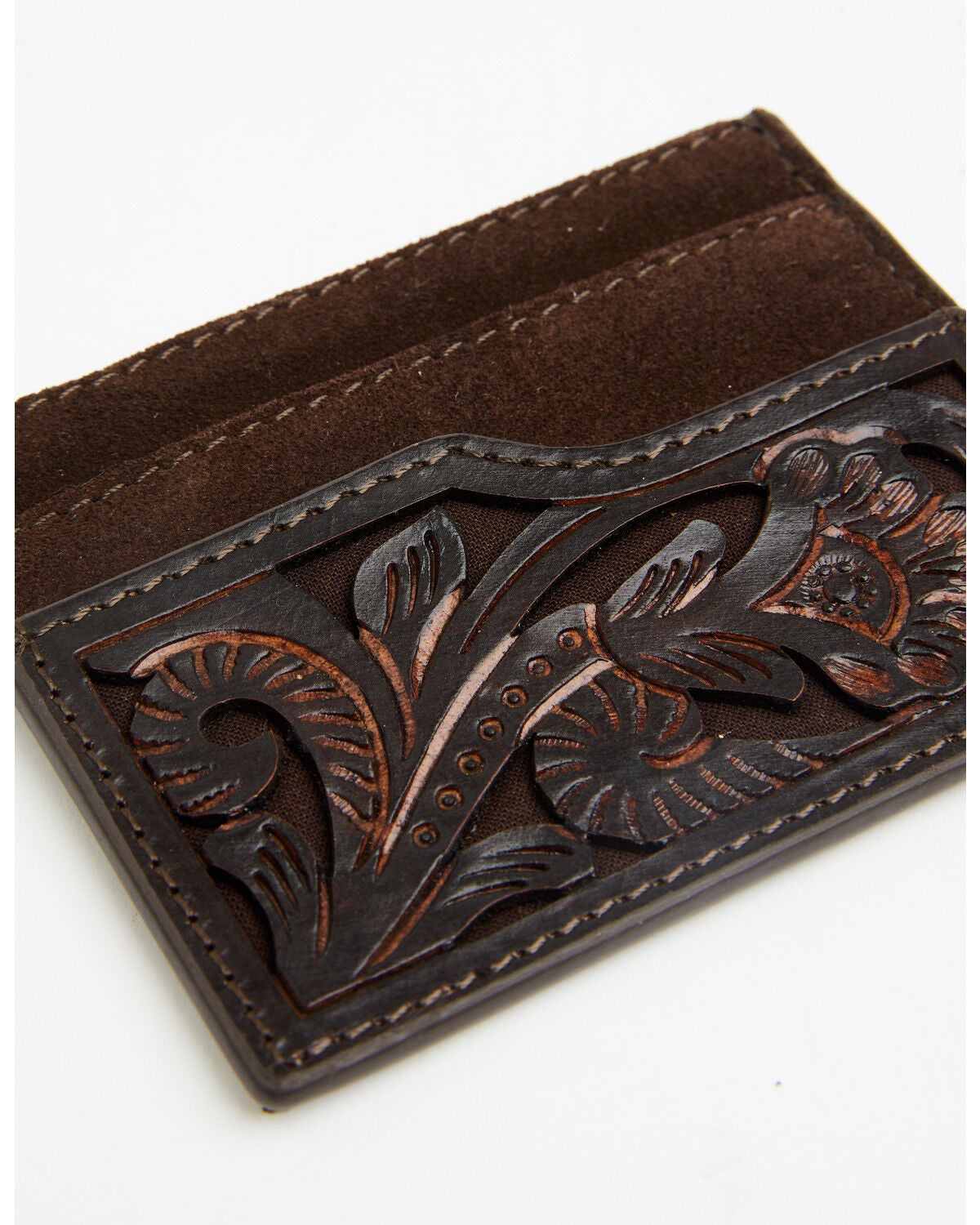 Image #3 - Shyanne Women's Palmer Tooled Leather Credit Card Wallet, Brown, hi-res