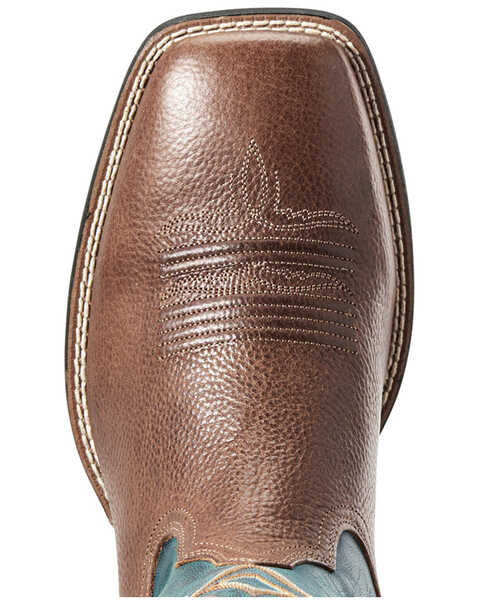 Ariat Men's Round Pen Saddle Western Performance Boots - Broad Square Toe, Brown, hi-res
