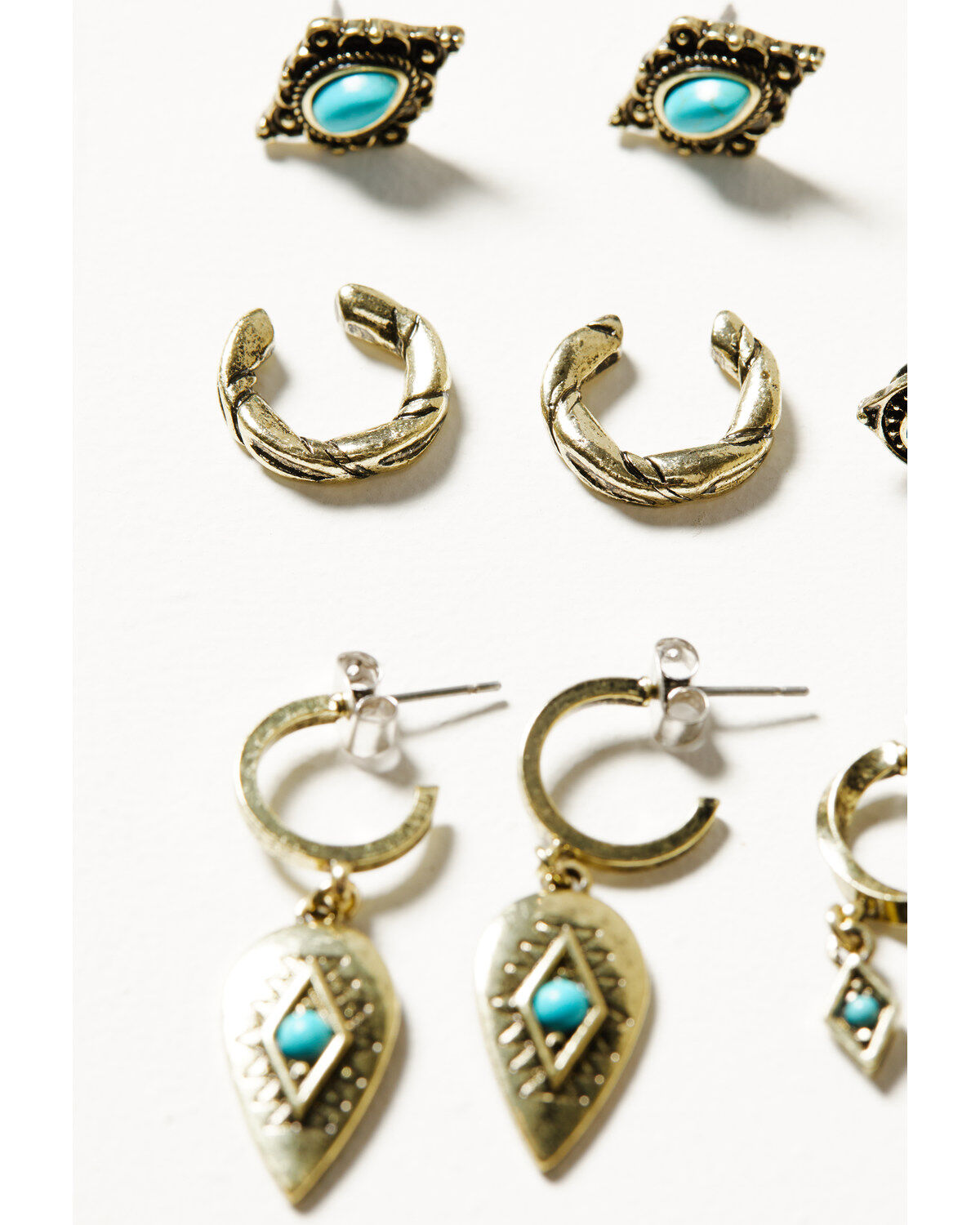 Image #2 - Shyanne Women's Desert Boheme Twisted Cuff Earring Set - 6 Pieces, Gold, hi-res