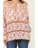 Image #3 - Wild Moss Women's Floral Border Print Off The Shoulder Top, Pink, hi-res