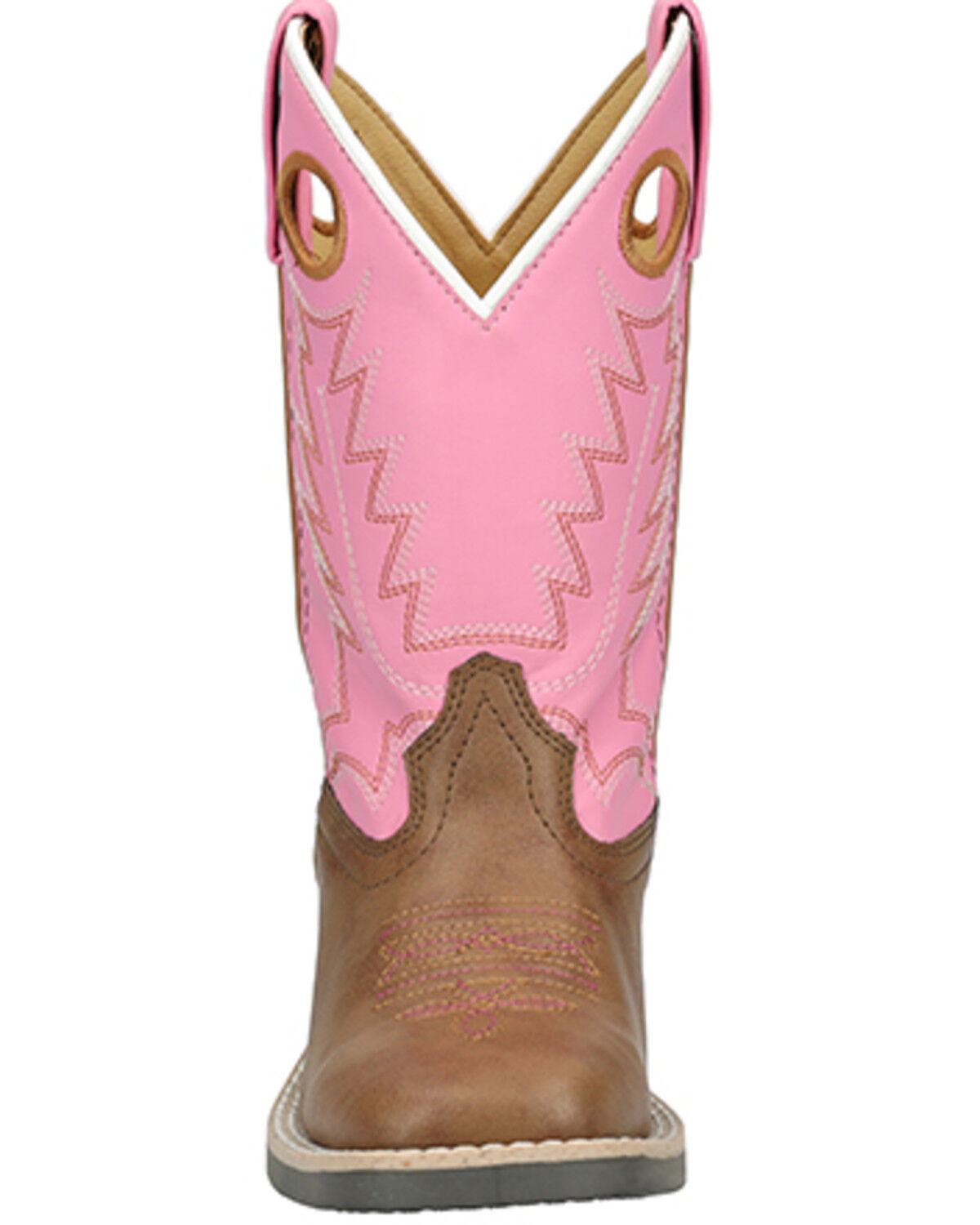 Image #4 - Smoky Mountain Girls' El Paso Western Boots - Broad Square Toe, Brown/pink, hi-res
