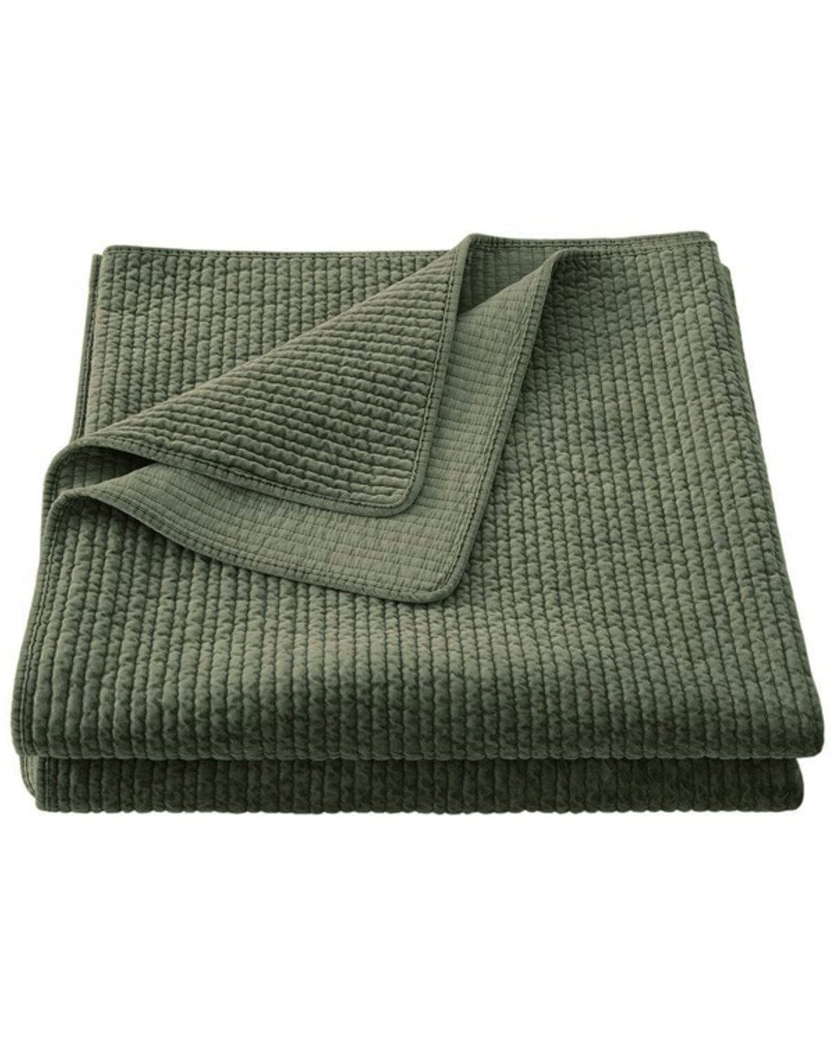 Image #2 - HiEnd Accents Fern Green Stonewashed Cotton & Velvet 3-Piece Full/Queen Quilt Set, Green, hi-res